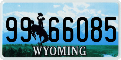 WY license plate 9966085