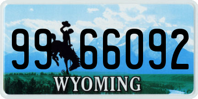 WY license plate 9966092