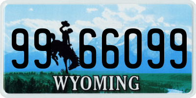 WY license plate 9966099