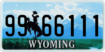WY license plate 9966111