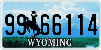 WY license plate 9966114