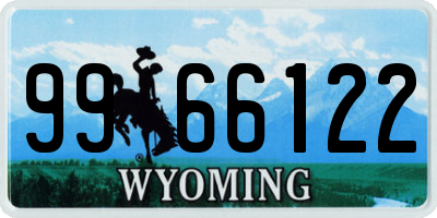 WY license plate 9966122