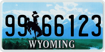 WY license plate 9966123
