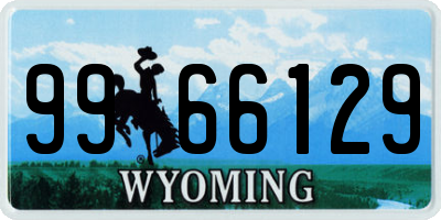 WY license plate 9966129