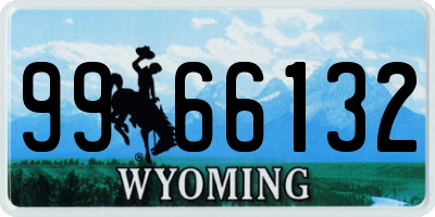 WY license plate 9966132