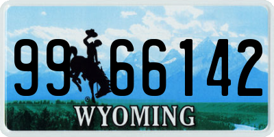 WY license plate 9966142