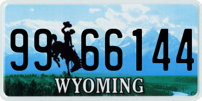 WY license plate 9966144