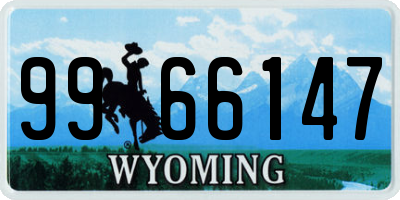 WY license plate 9966147
