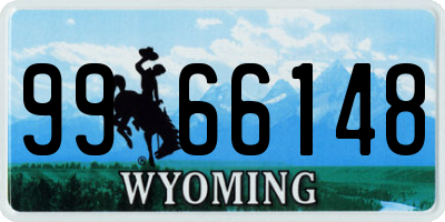 WY license plate 9966148