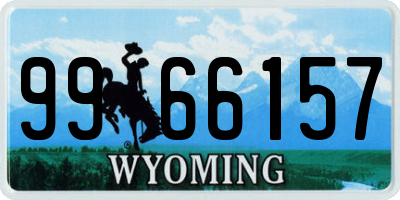 WY license plate 9966157