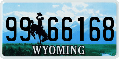 WY license plate 9966168