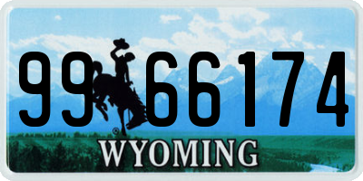 WY license plate 9966174