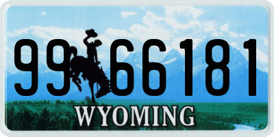 WY license plate 9966181