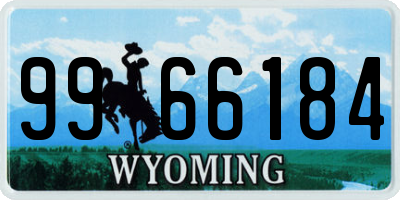 WY license plate 9966184