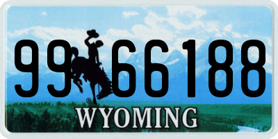 WY license plate 9966188