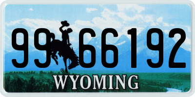 WY license plate 9966192