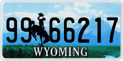WY license plate 9966217