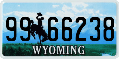 WY license plate 9966238