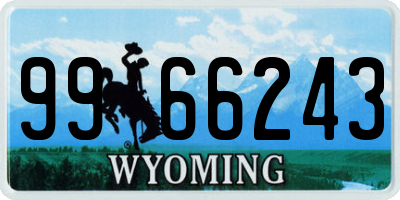 WY license plate 9966243