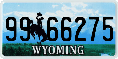 WY license plate 9966275