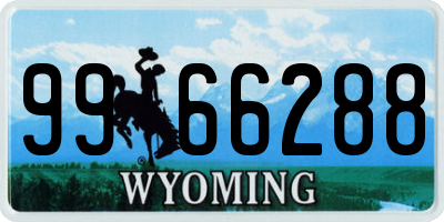 WY license plate 9966288