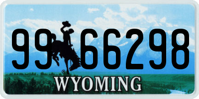 WY license plate 9966298