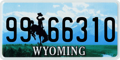 WY license plate 9966310