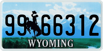 WY license plate 9966312