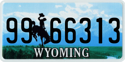 WY license plate 9966313