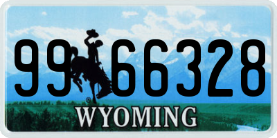 WY license plate 9966328