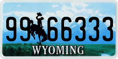 WY license plate 9966333