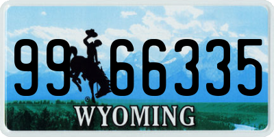 WY license plate 9966335