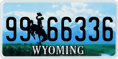 WY license plate 9966336