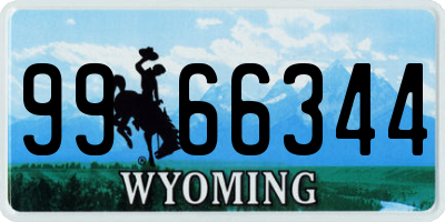 WY license plate 9966344