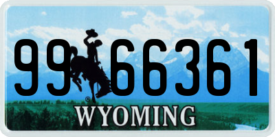 WY license plate 9966361