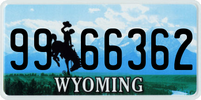 WY license plate 9966362