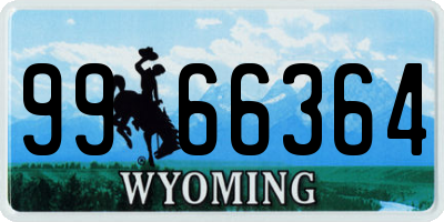 WY license plate 9966364