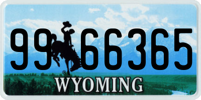 WY license plate 9966365