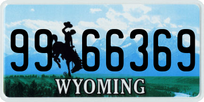 WY license plate 9966369