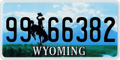 WY license plate 9966382