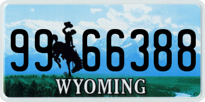 WY license plate 9966388