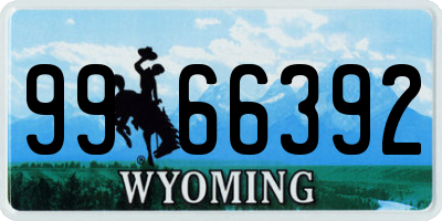 WY license plate 9966392