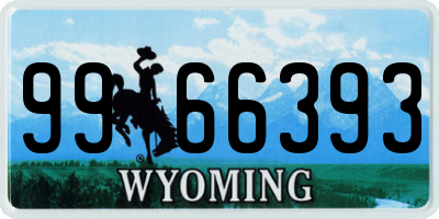 WY license plate 9966393