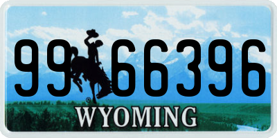 WY license plate 9966396