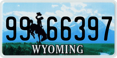 WY license plate 9966397