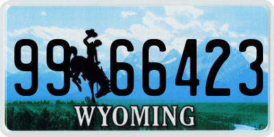 WY license plate 9966423