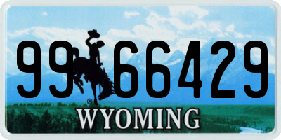 WY license plate 9966429