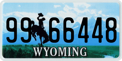 WY license plate 9966448