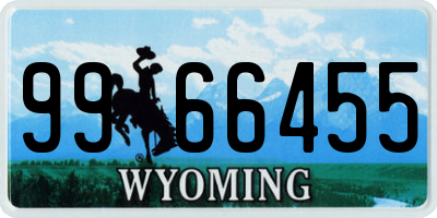 WY license plate 9966455