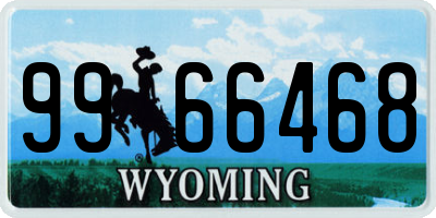 WY license plate 9966468